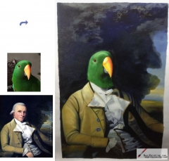 Custom oil portrait-Parrot portrait