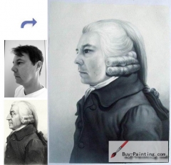 Custom oil portrait-A man in a wig