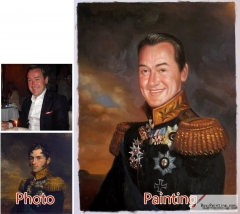Custom oil portrait-A happy general