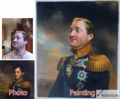 Custom oil portrait-Old general
