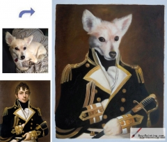 Custom oil portrait-White dog