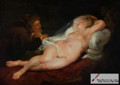 Ermit and sleeping Angelica, 1628