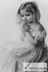 Custom Drawing-Little girl in prayer
