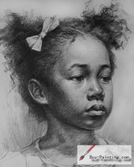Custom Drawing-Black little girl