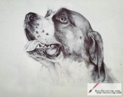 Custom Drawing-A dog with a tongue