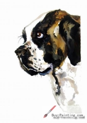 Watercolor painting-Original art poster-Portrait of dog