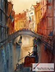 Watercolor painting-Original art poster-Venice