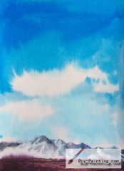Watercolor painting-Under the blue sky