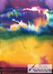 Watercolor painting-Original art poster-Gorgeous sky