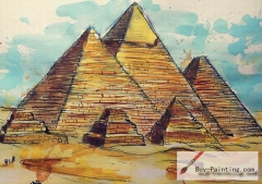 Watercolor painting-Pyramid