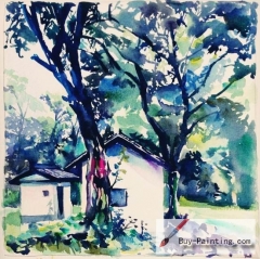 Watercolor painting-House