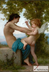 A Young Girl Defending Herself Against Eros (1880)
