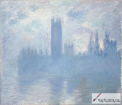 Two paintings from a series of The Houses of Parliament, London, 1900–01,