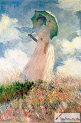 Study of a Figure Outdoors: Woman with a Parasol, facing left, 1886.