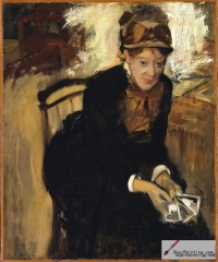 Portrait of Miss Cassatt, Seated, Holding Cards, 1876–1878