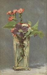 Carnations and Clematis in a Crystal Vase, 1883