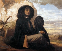 Self-portrait with Black Dog, 1842
