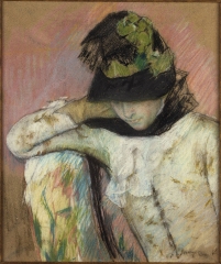 Young Woman in a Black and Green Bonnet, 1890