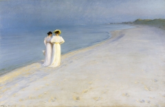 Summer Evening on the Southern Beach with Anna Ancher and Marie Krøyer, P. S. Krøyer, 1893