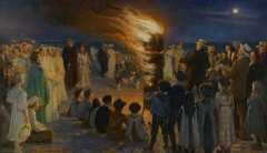 Midsummer Eve Bonfire on Beach, 1906