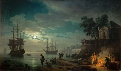 Seaport by Moonlight