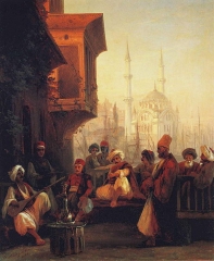 Coffee-house by the Ortaköy Mosque in Constantinople